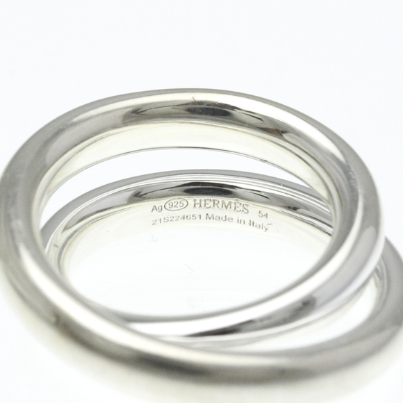 Hermes Vertige Ring Silver 925 Fashion No Stone Band Ring Silver